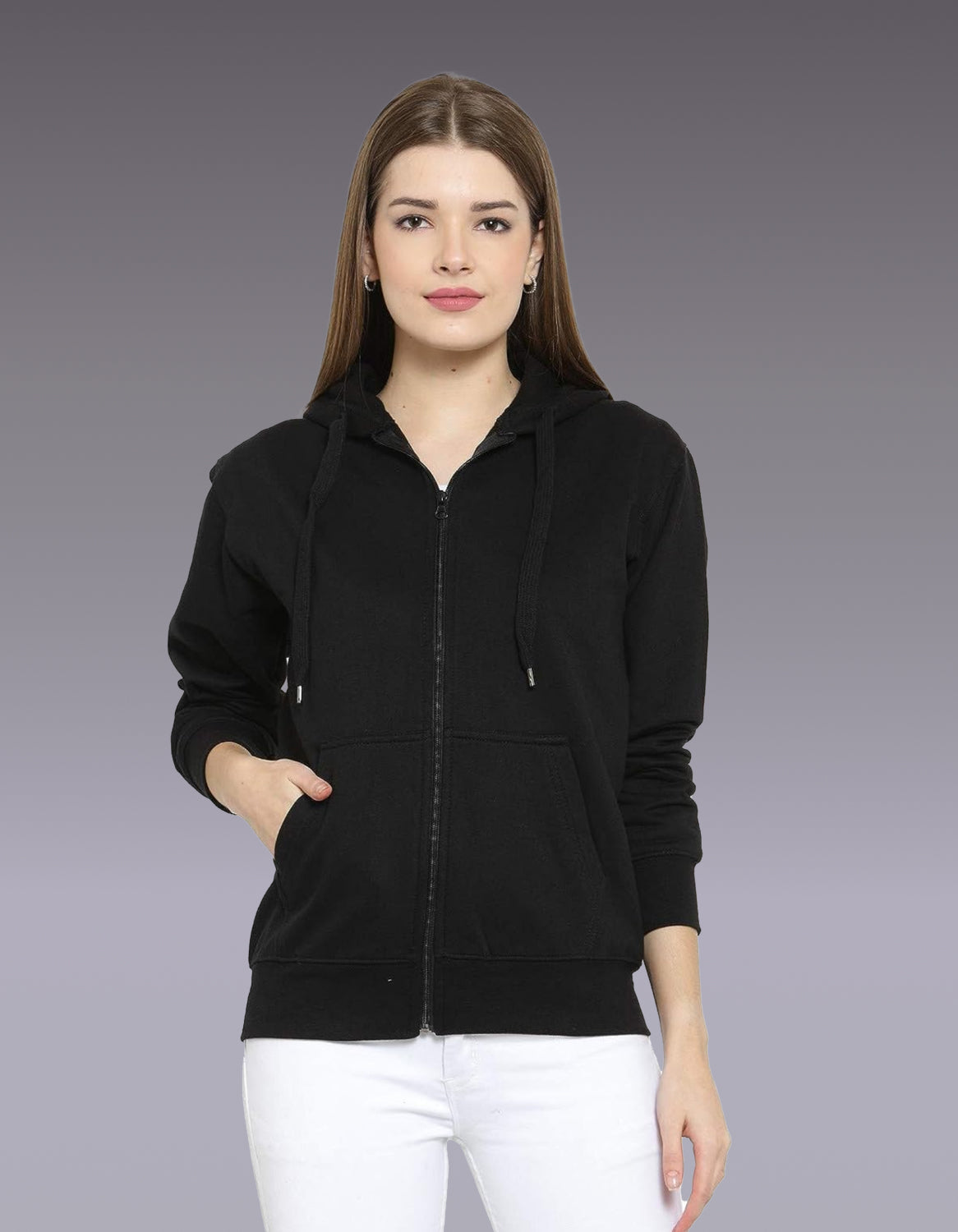 Black Zipper Hoodie