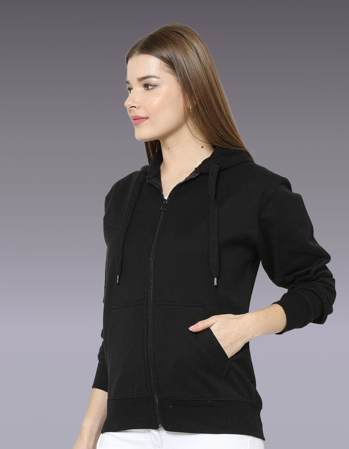 Black Zipper Hoodie