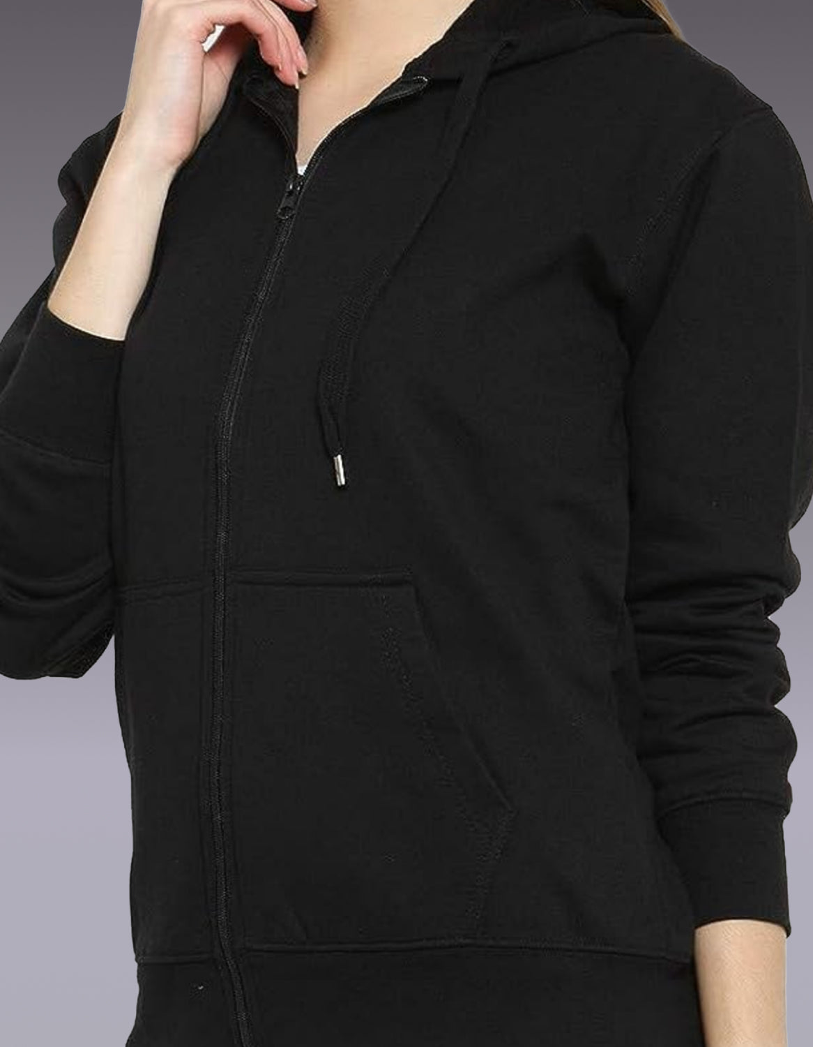 Black Zipper Hoodie