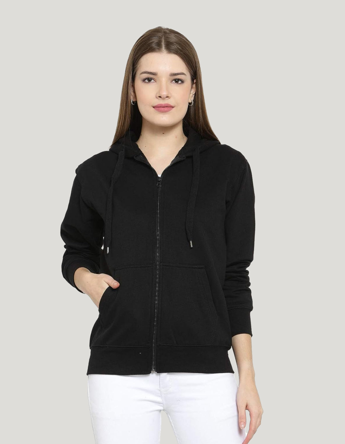 Black Zipper Hoodie