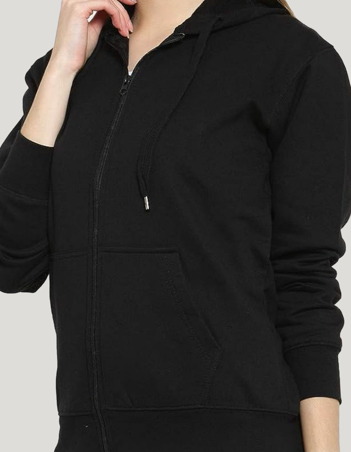 Black Zipper Hoodie