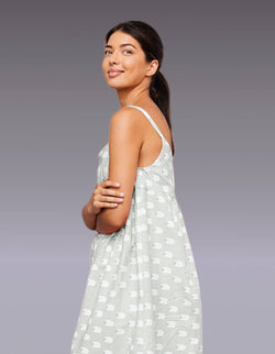 Image of Ditsy Print Cotton Sundress
