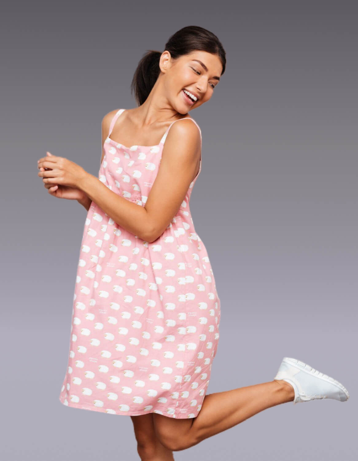 Image of Ditsy Print Cotton Sundress