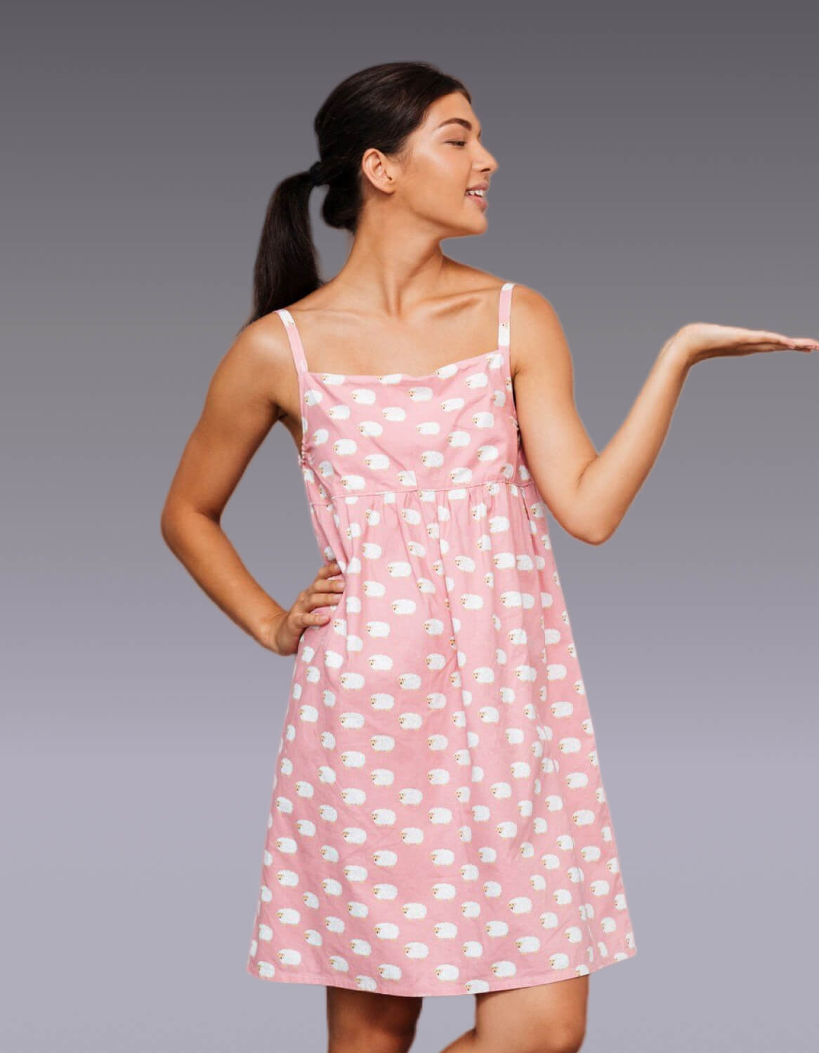 Image of Ditsy Print Cotton Sundress