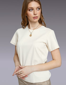 Image of T-shirt blanc cassé Femme