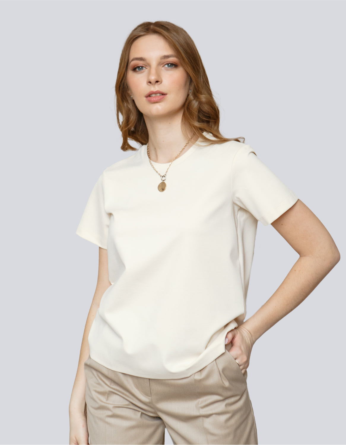 T-shirt blanc cassé Femme