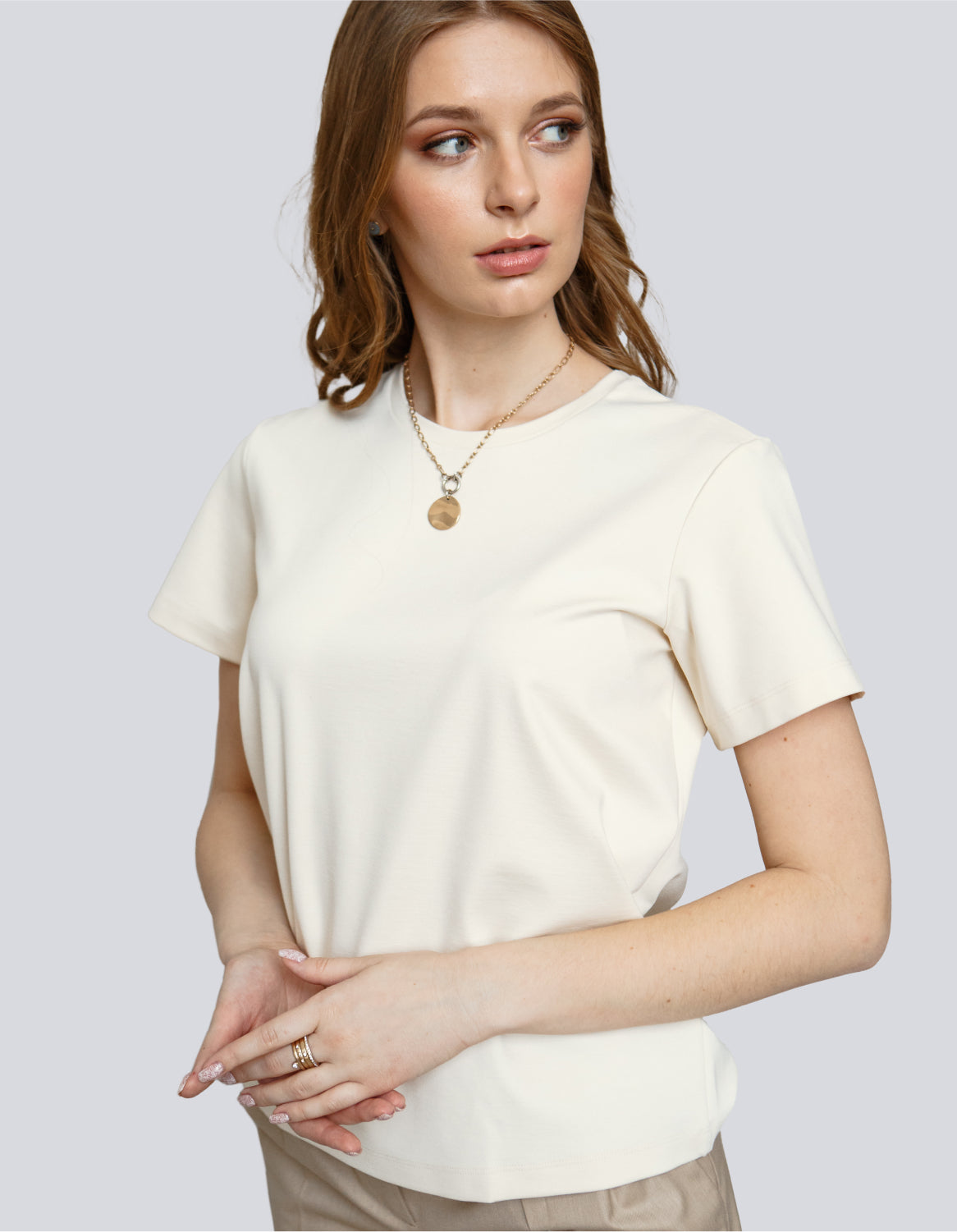 T-shirt blanc cassé Femme