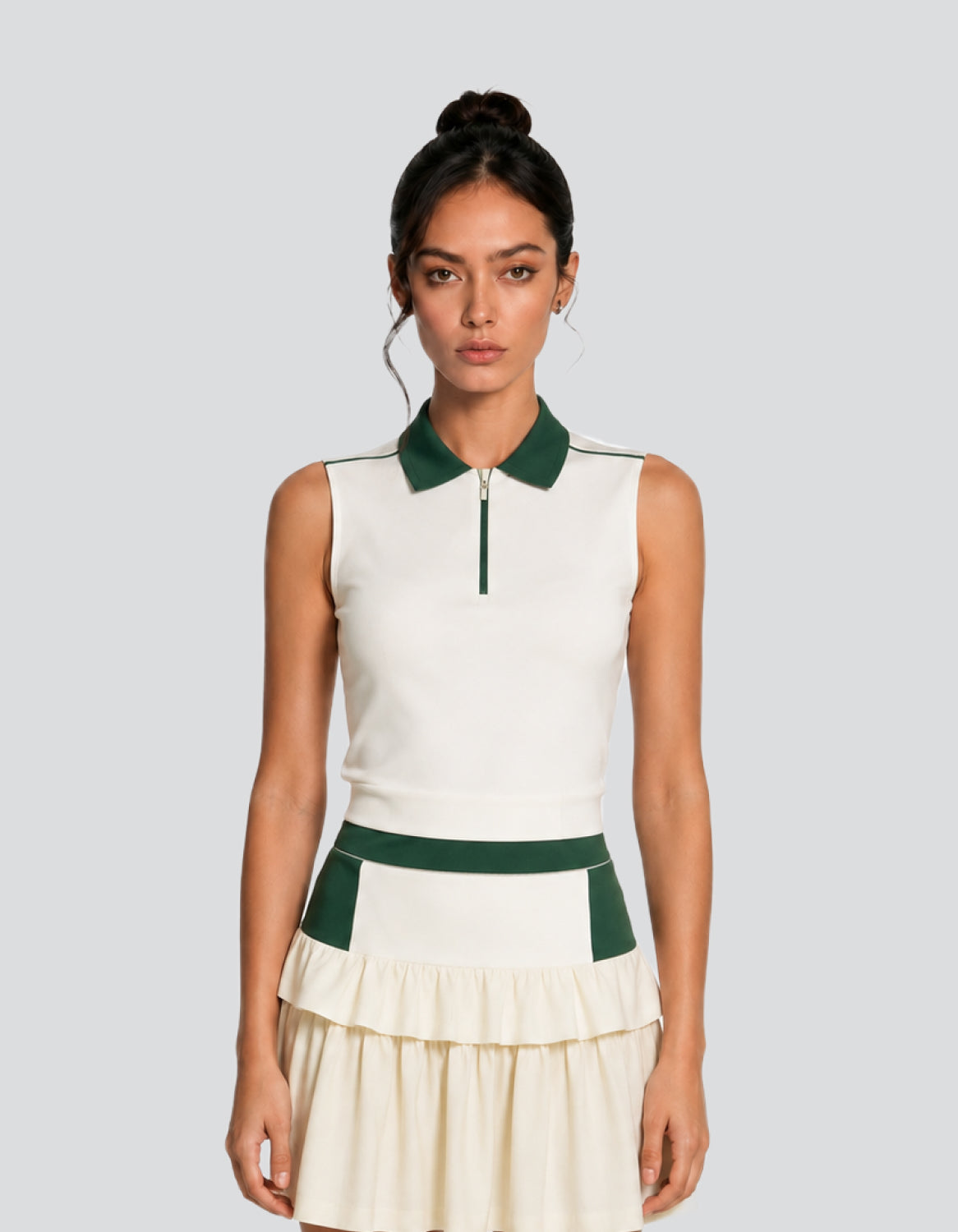 Contrast Polo Top