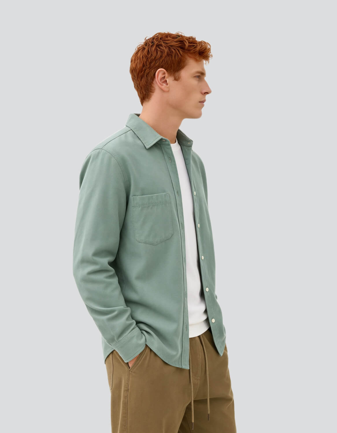 Image of Solid Casual Overshirt