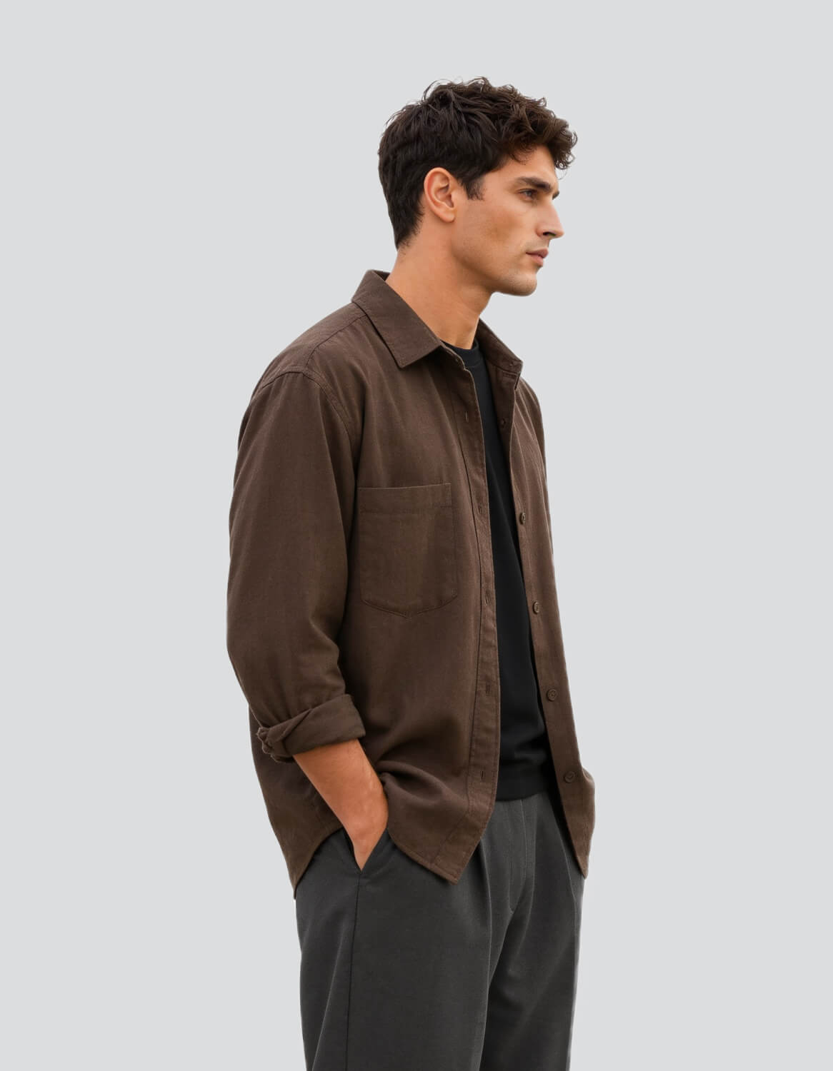 Image of Long Sleeve Cotton Shirt