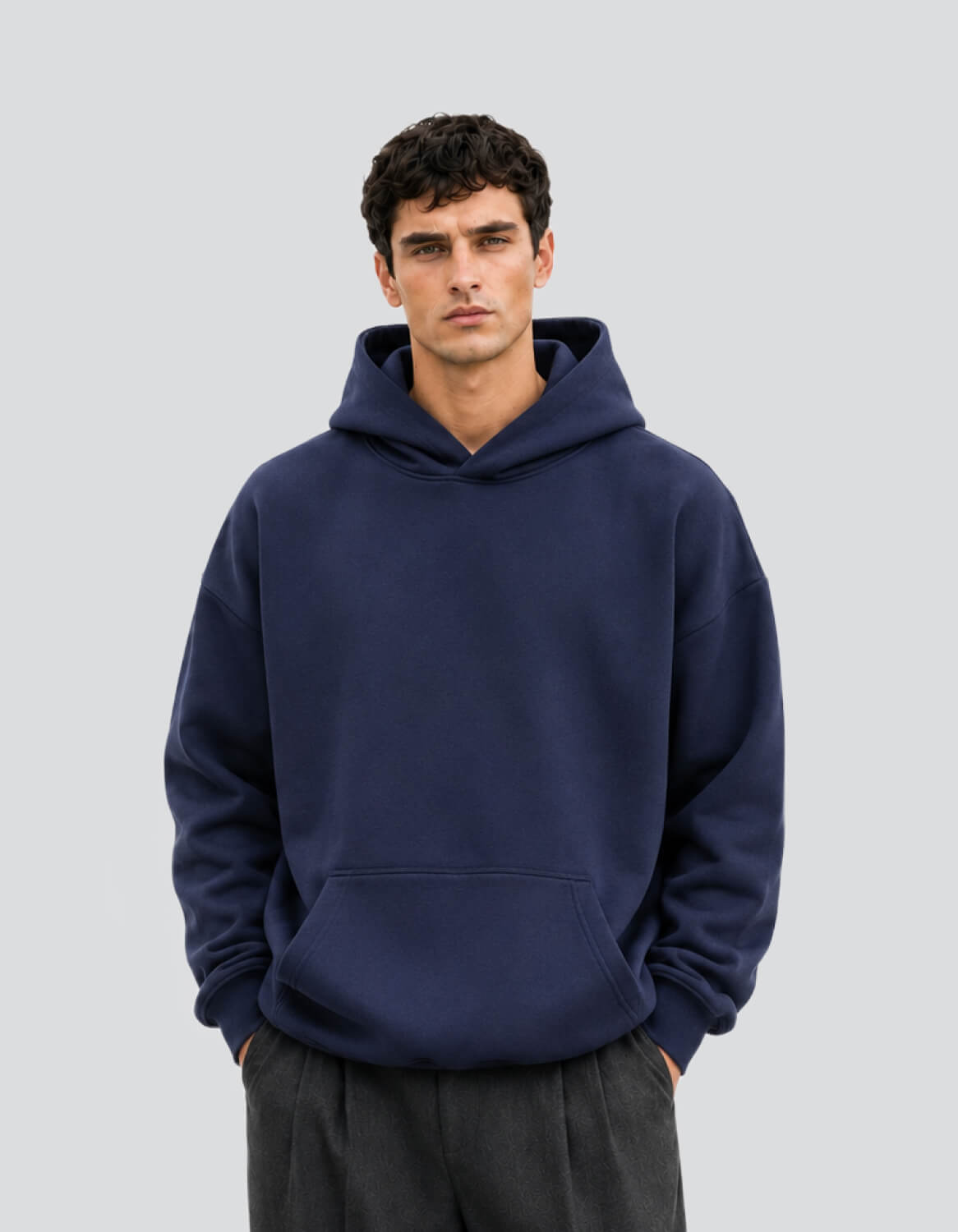 Solid Hooded Sweatshirt