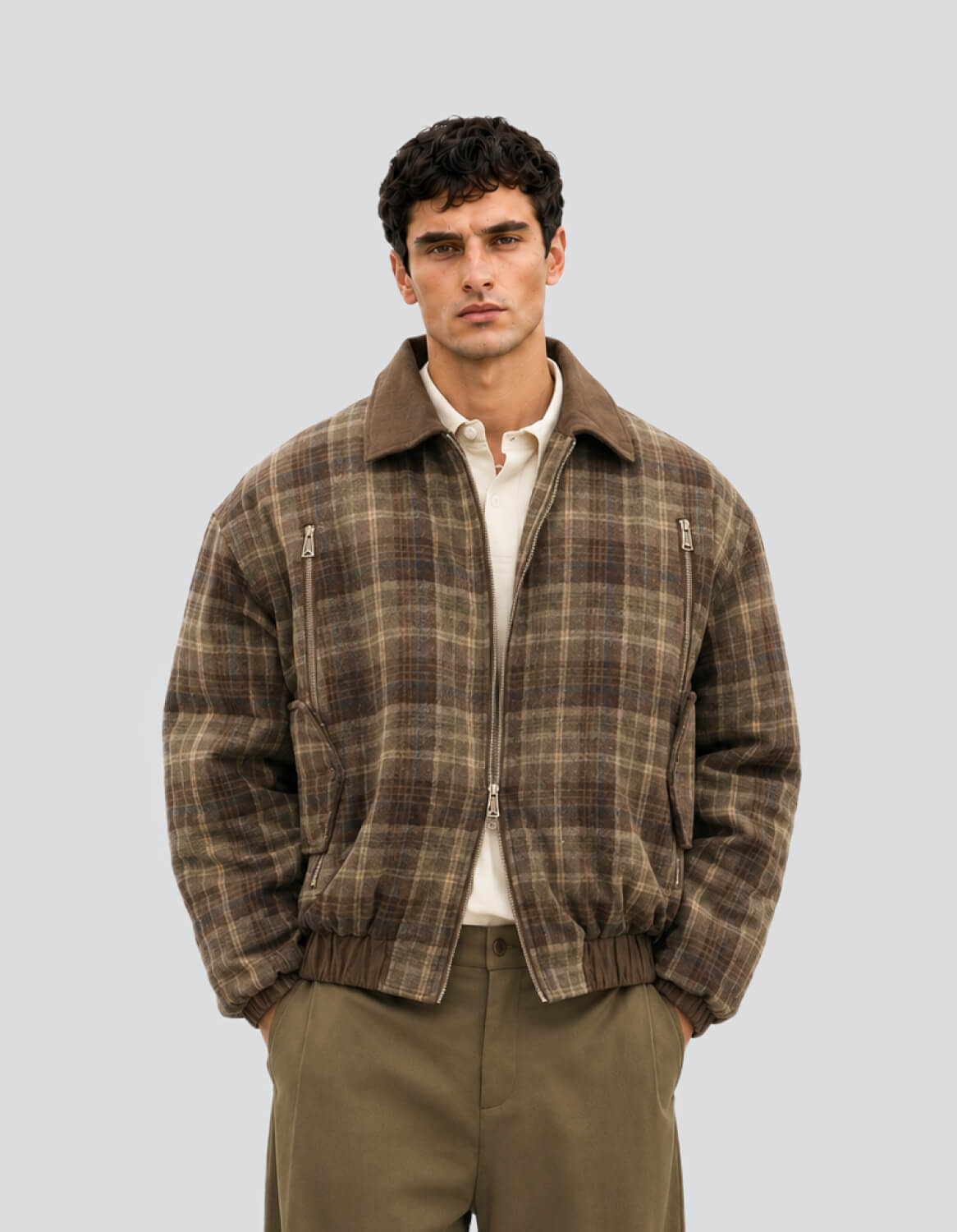 Check Bomber Jacket