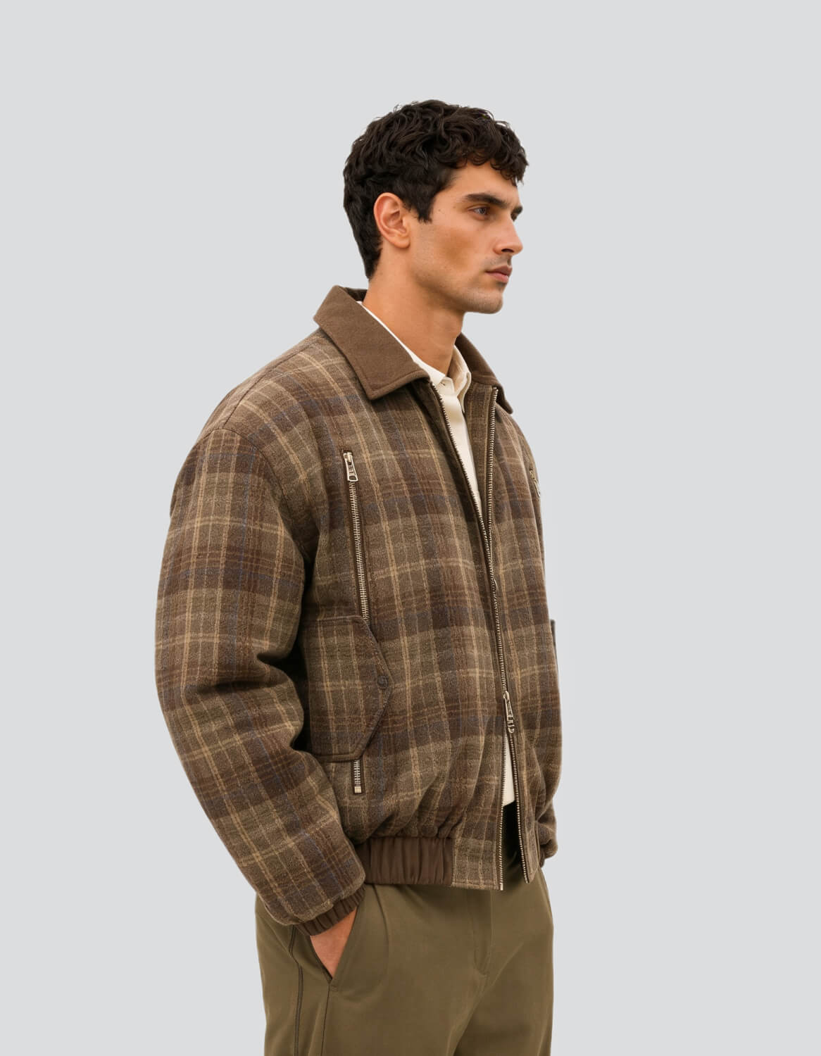 Check Bomber Jacket