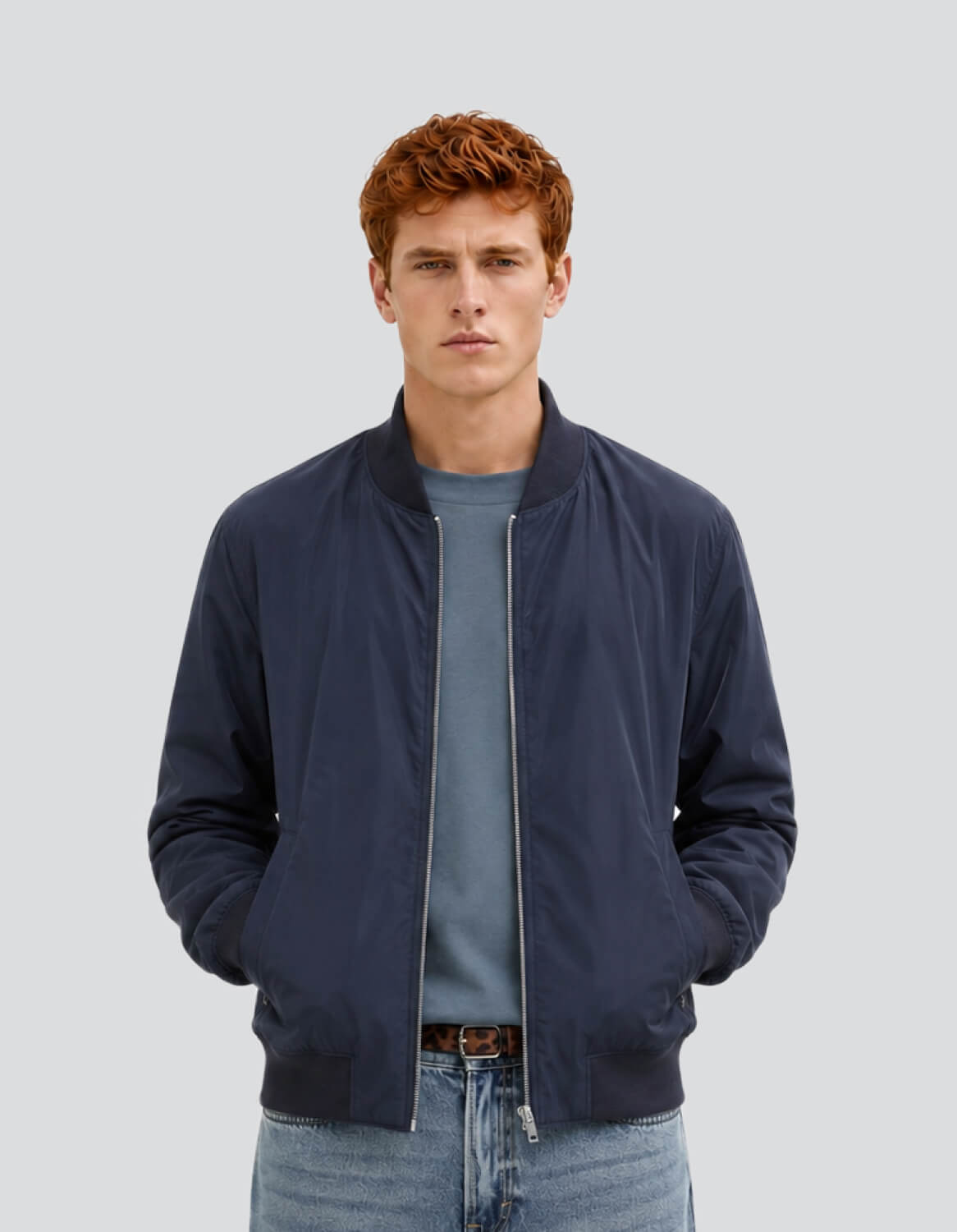 Image of Zip-Up Bomber Jacket