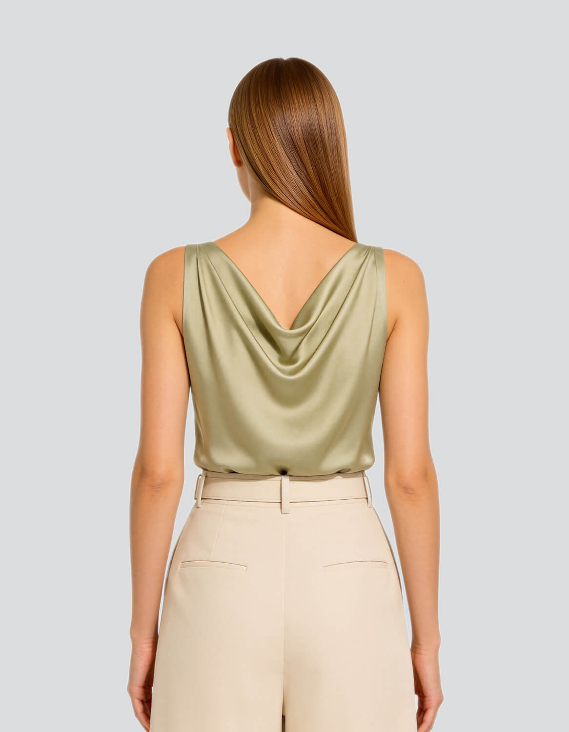 Image of Satin Cowl Neck Top
