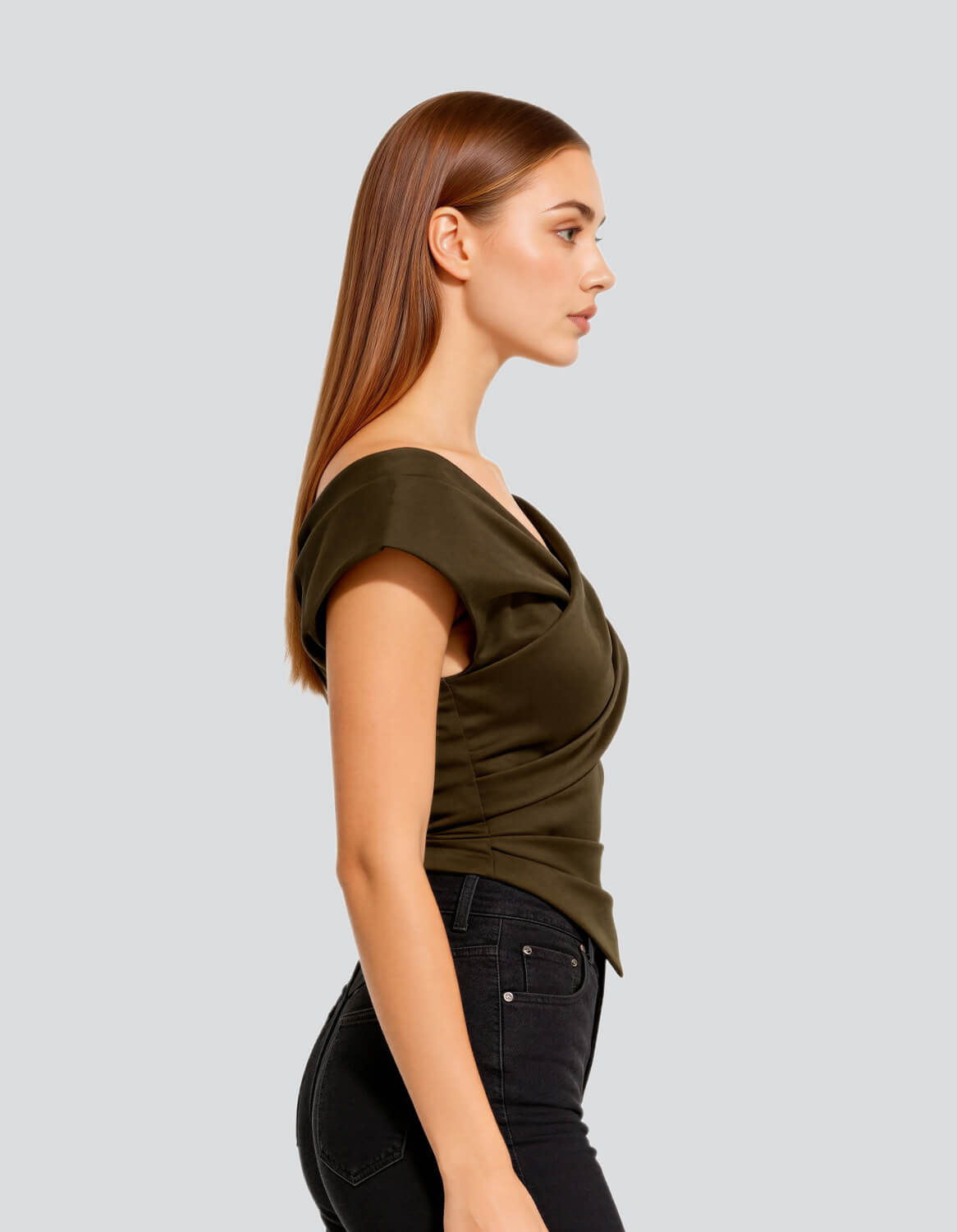 Off-Shoulder Wrap Front Top