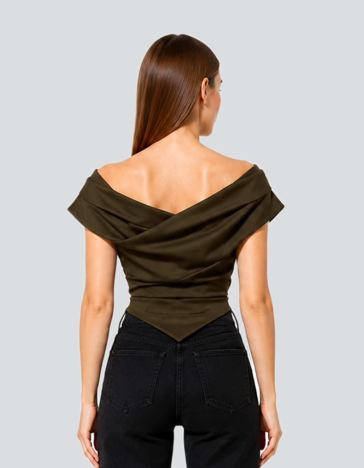 Image of Off-Shoulder Wrap Front Top